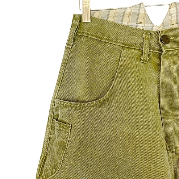 VINTAGE 80’s 90’s Donovan Light Green Ribcage High Waisted Baggy Carpenter Jeans - Picture 4 of 8